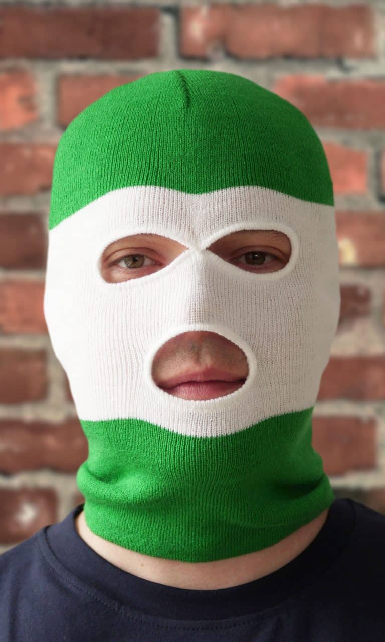 Balaclava Classic Green/White/Green PGwear Ultras Sportswear