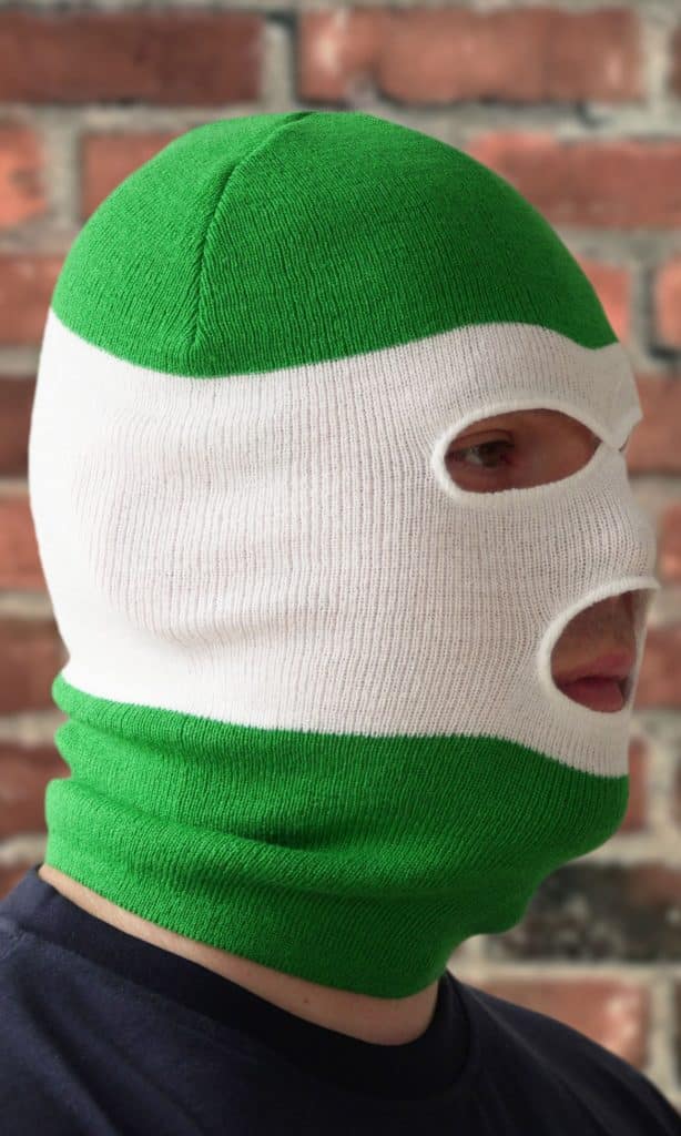 Balaclava Classic Green/White/Green PGwear Ultras Sportswear
