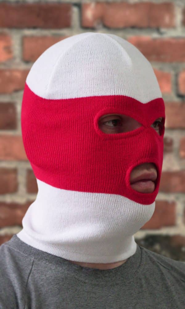 PG Wear Sturmhaube in rot weiß gestreift Maske Skimaske Motorradmaske  Balaklava Schal Beanie : : Fashion