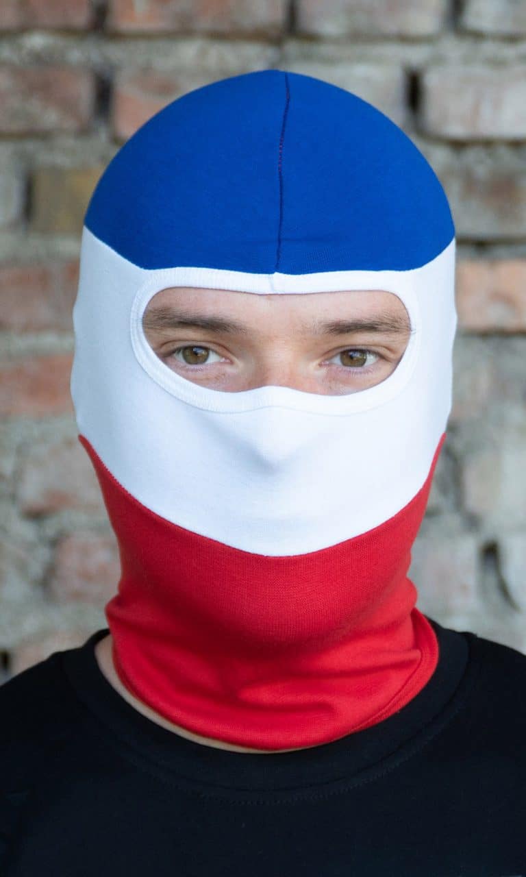 Sturmhaube Vandal Blau/Weiß/Rot