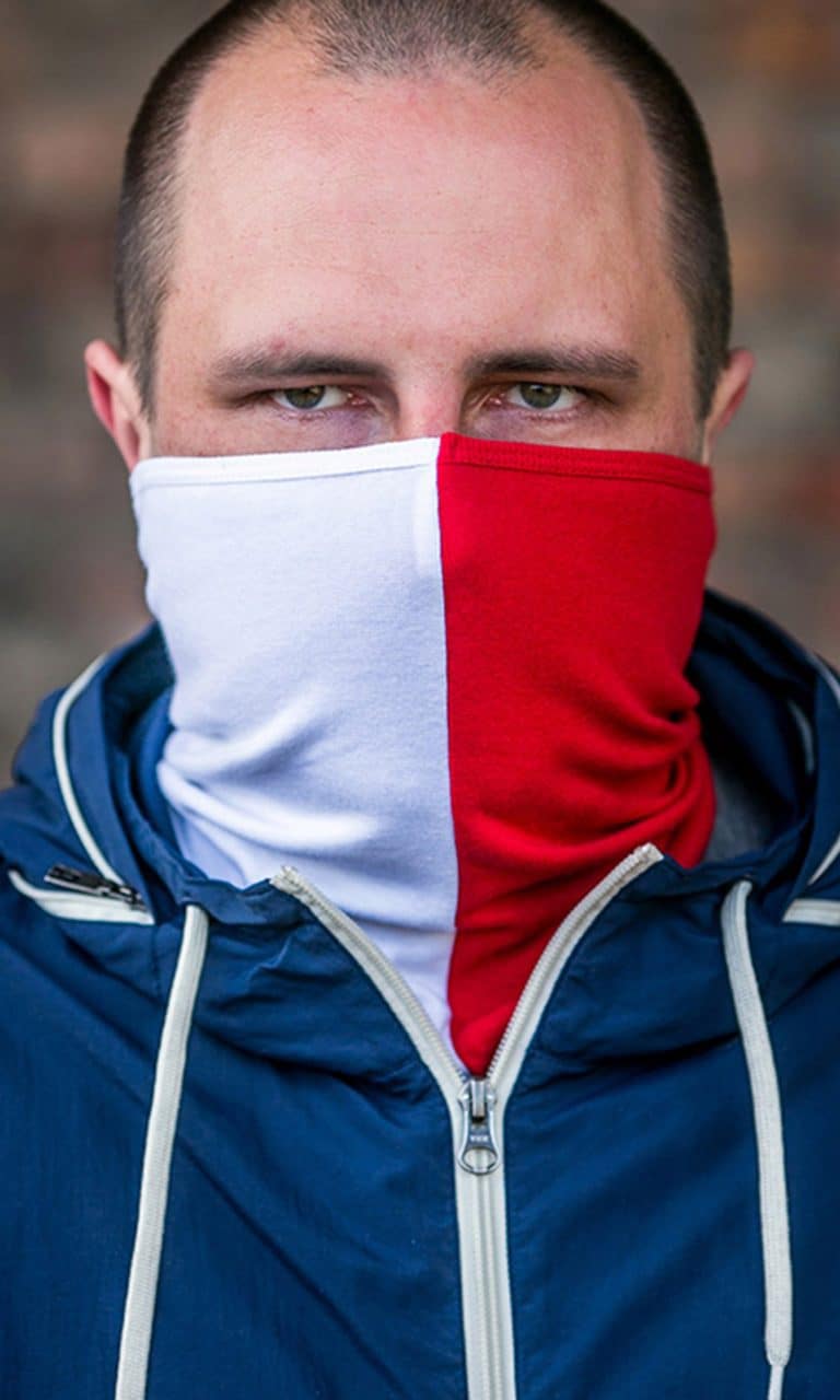 Neck Cover Weiß/Rot