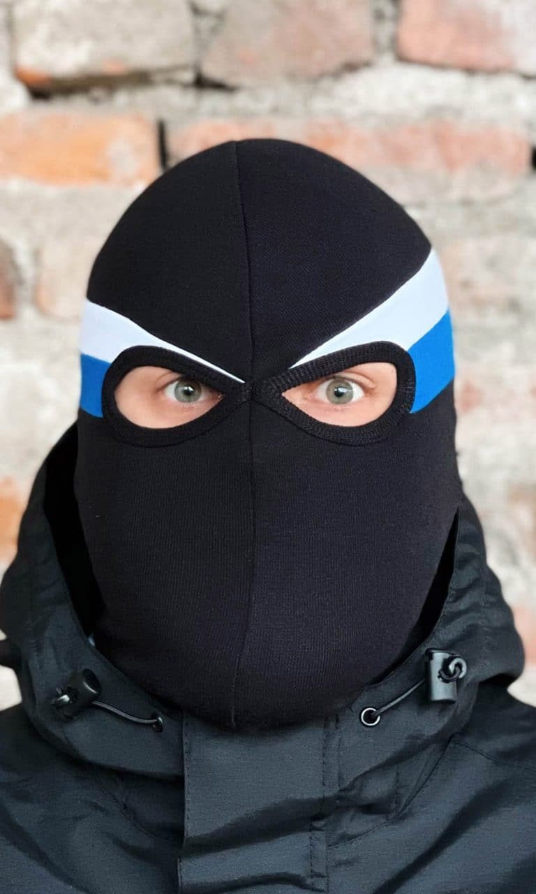 Balaclava Stripe White/Blue