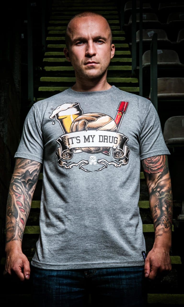 T-shirt "It's my drug" Szary
