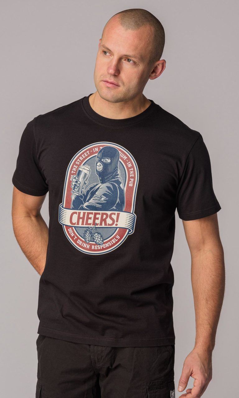 T-shirt "Cheers!" Schwarz