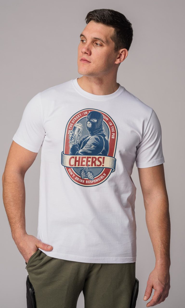 T-shirt "Cheers!" White