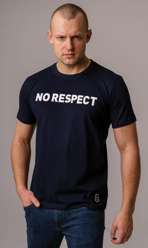 T-shirt "Slogan" No Respect Granatowy