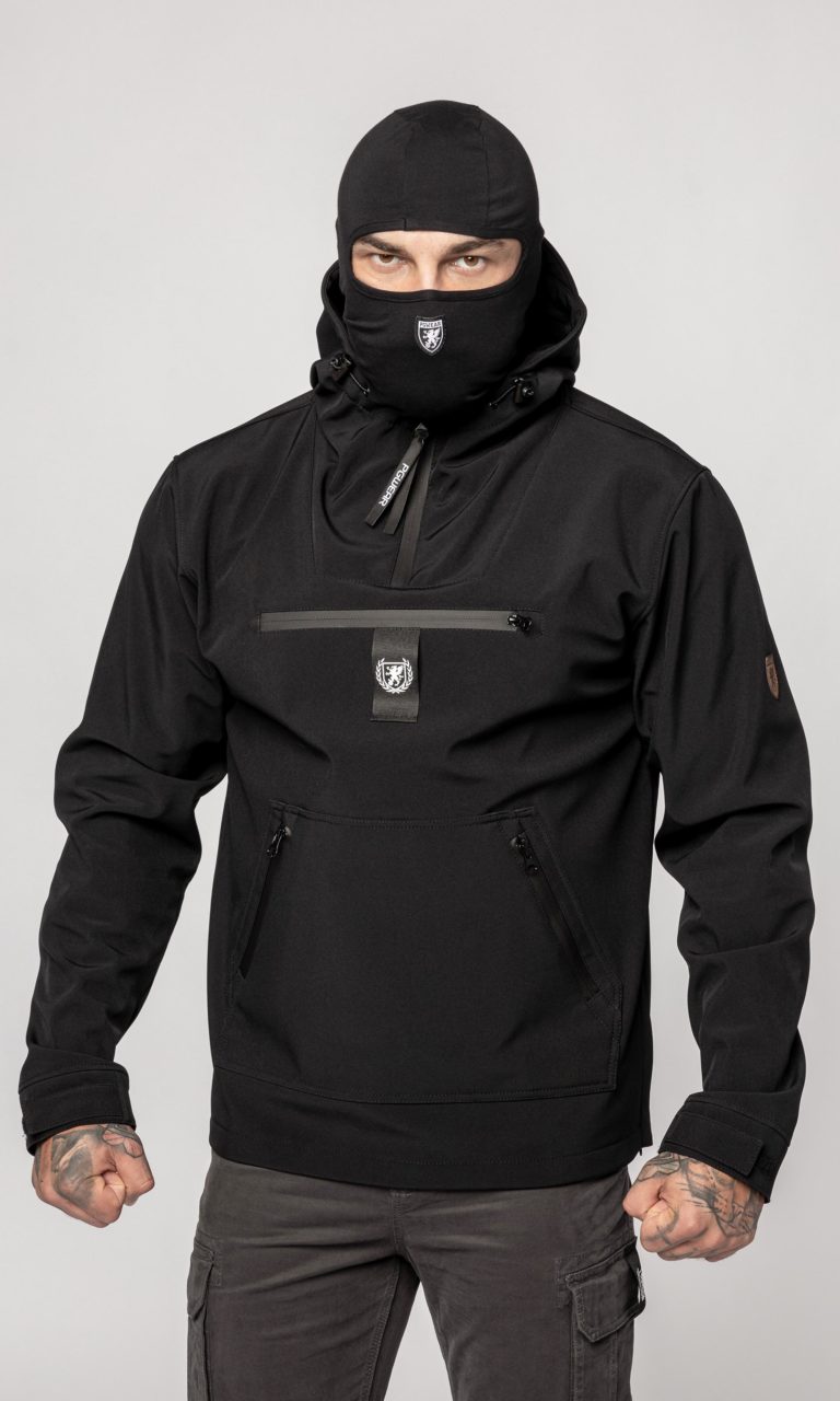 Full Face Softshell Jacke “Bastion” Schwarz