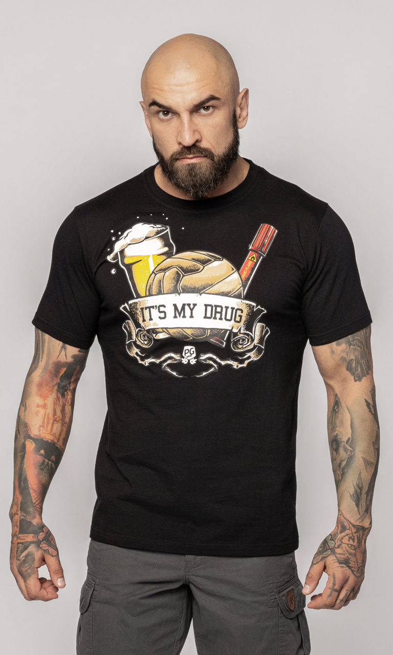 T-shirt "It's my drug" Czarny