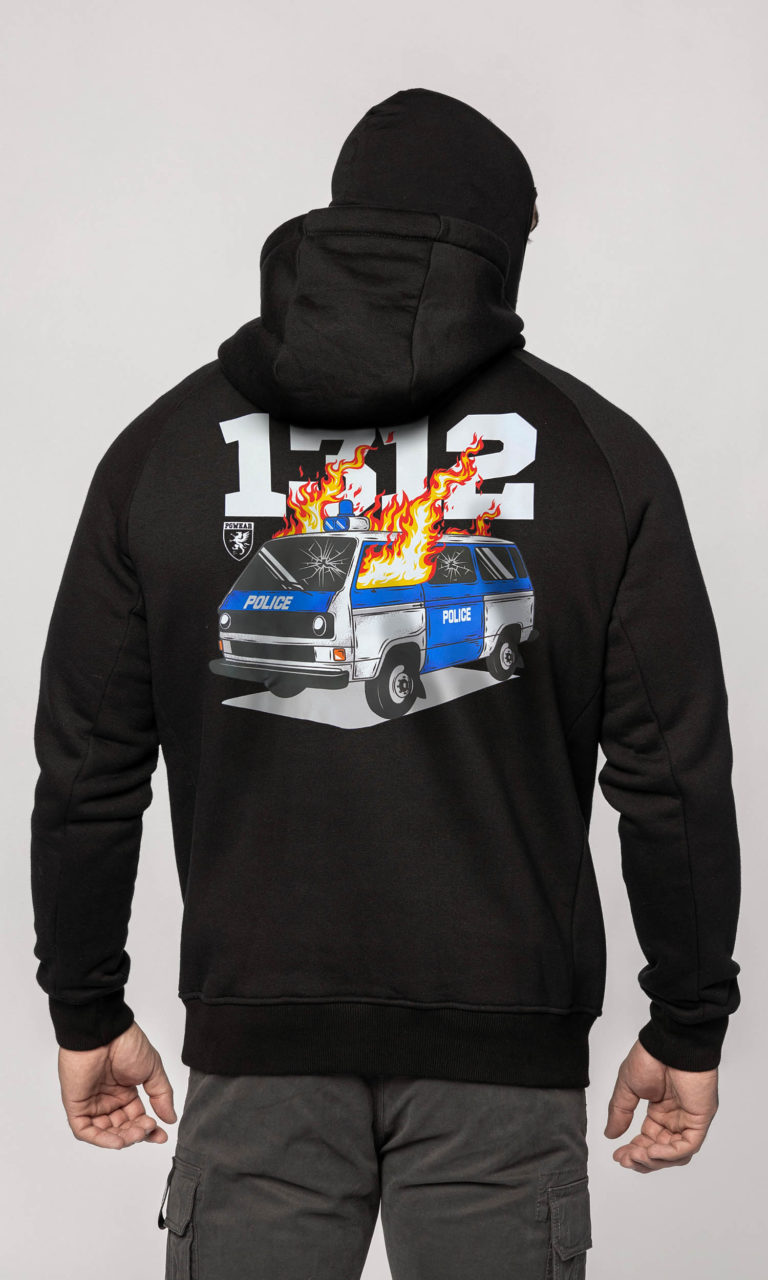 Bluza z kominiarką "Burning Car" Czarna