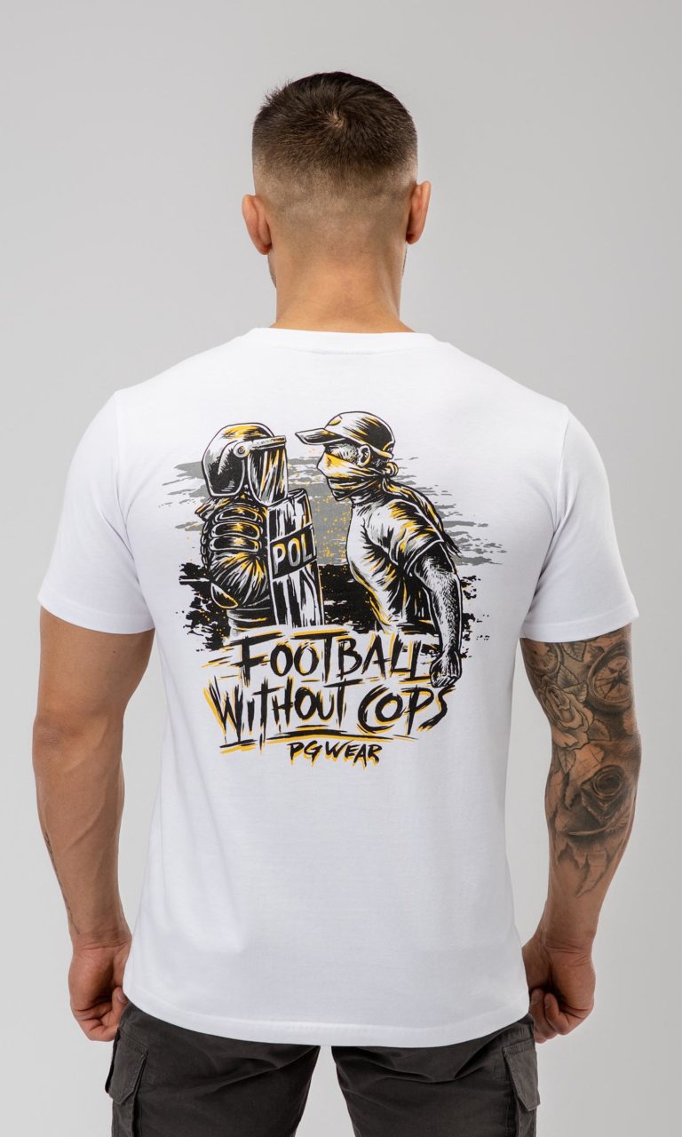 T-shirt "No cops" Biały