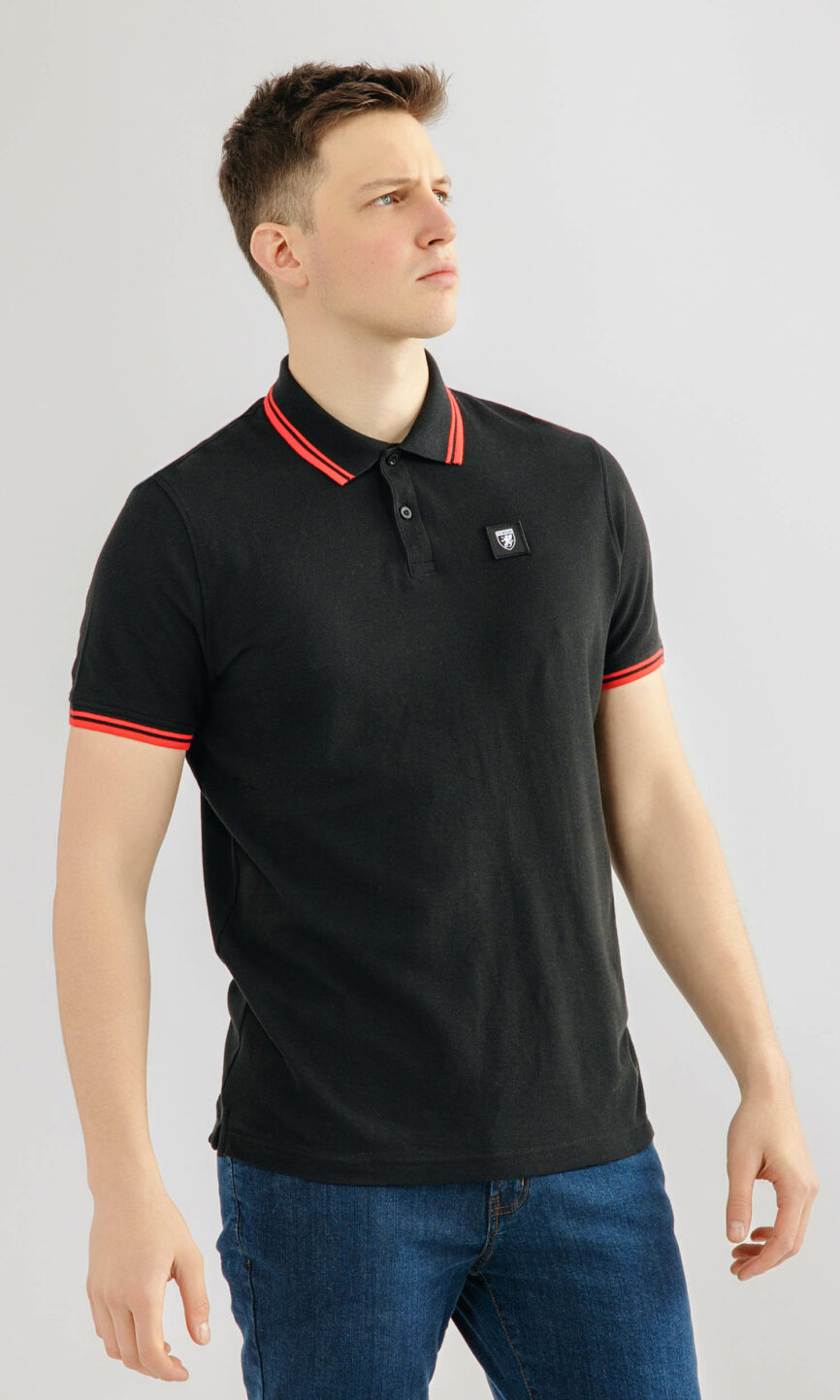 Polo "David" Black/Red