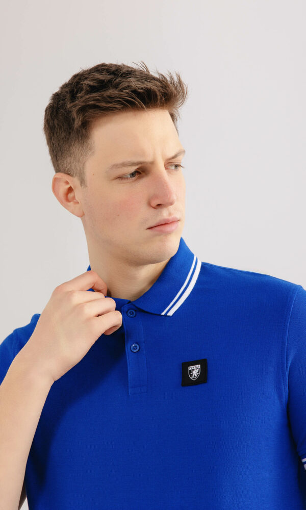 Alternative view of Poloshirt "David" Royal/Weiß