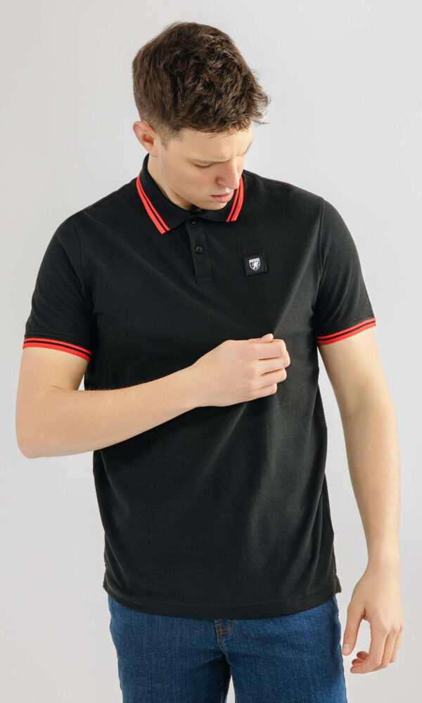 Alternative view of Polo "David" Black/Red