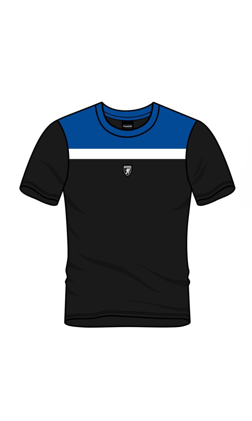 T-shirt "Quintessence" Schwarz Blau/Weiß
