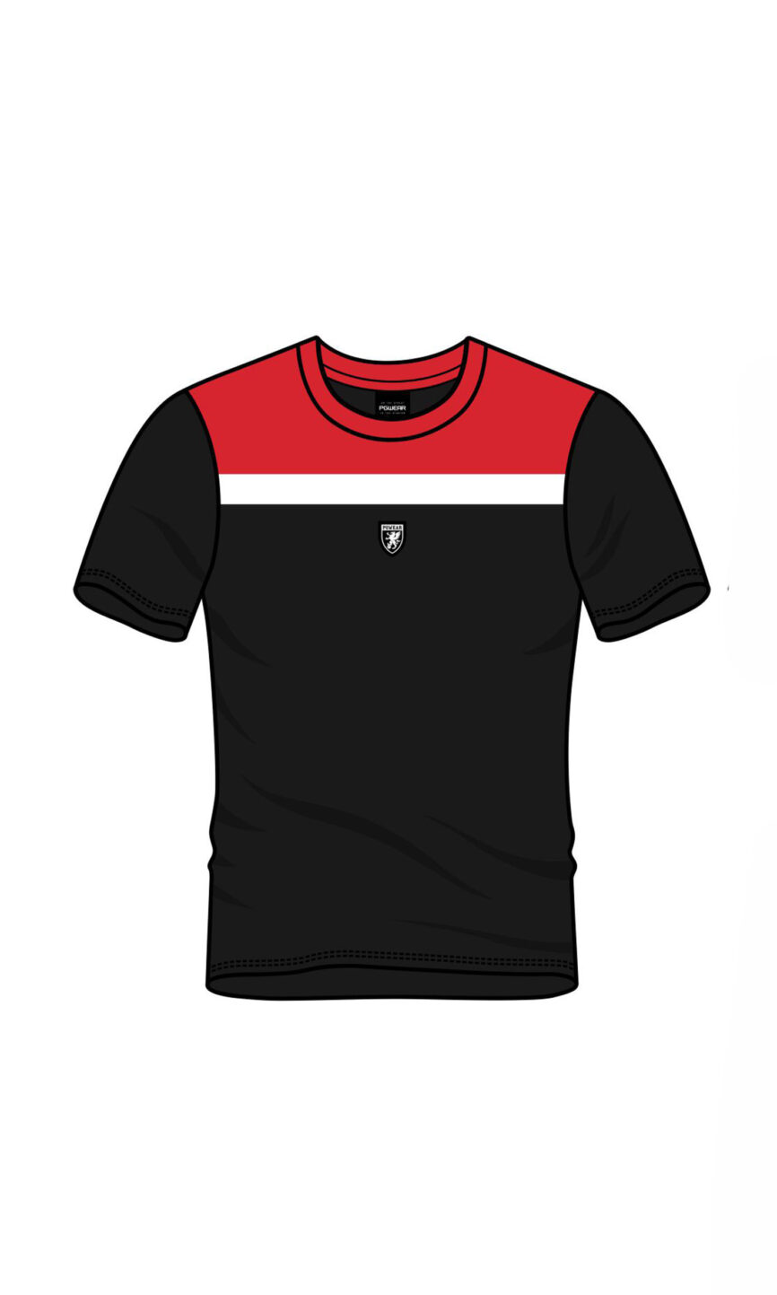 T-shirt "Quintessence" Schwarz Rot/Schwarz