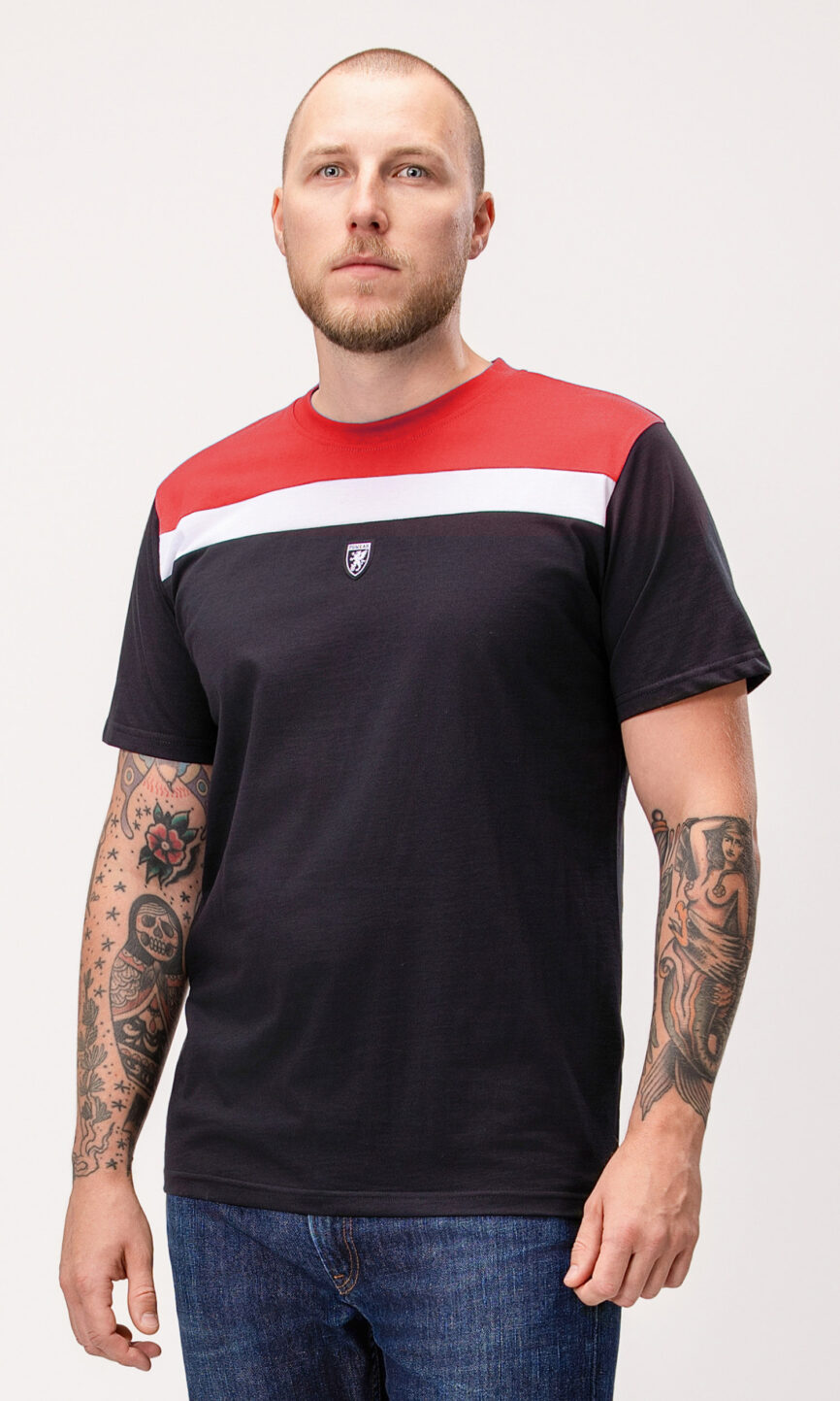 T-shirt "Quintessence" Schwarz Rot/Schwarz