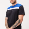 T-shirt "Quintessence" Schwarz Blau/Weiß