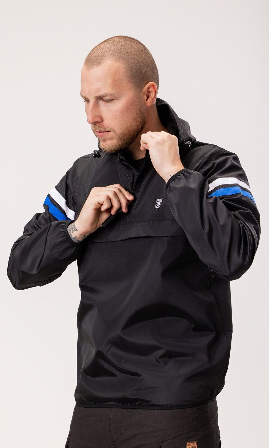 Full Face Windbreaker "Expedition" Black White/Blue