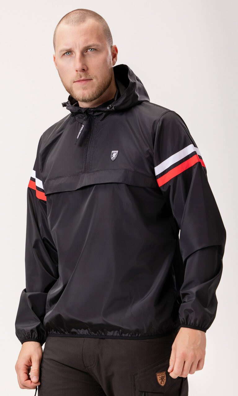 Jacke "Expedition" Schwarz Weiß/Rot