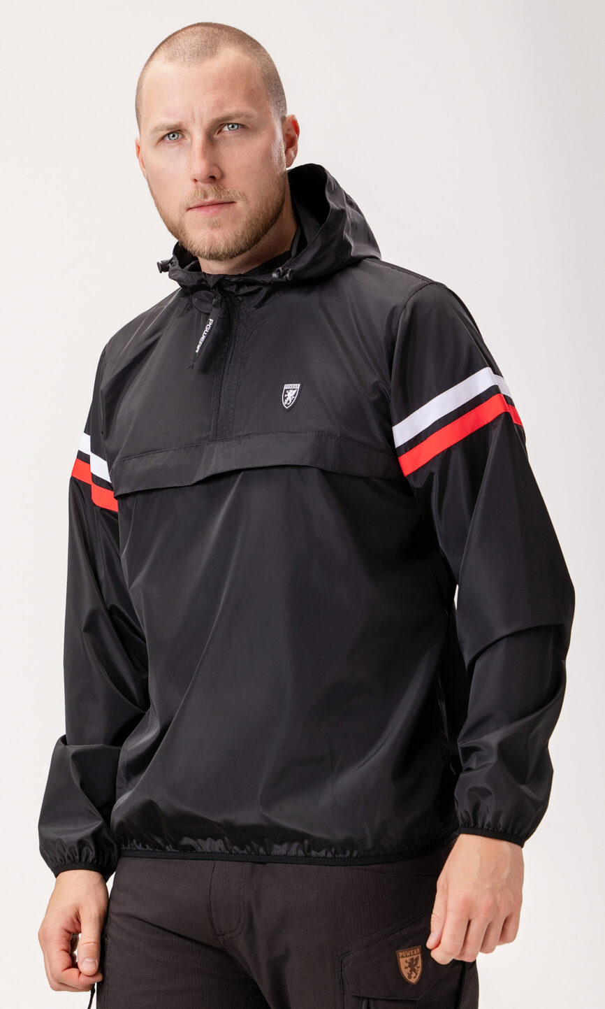 Jacke "Expedition" Schwarz Weiß/Rot