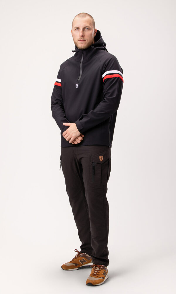Alternative view of Softshell Full Face "Petro" Black White/Red