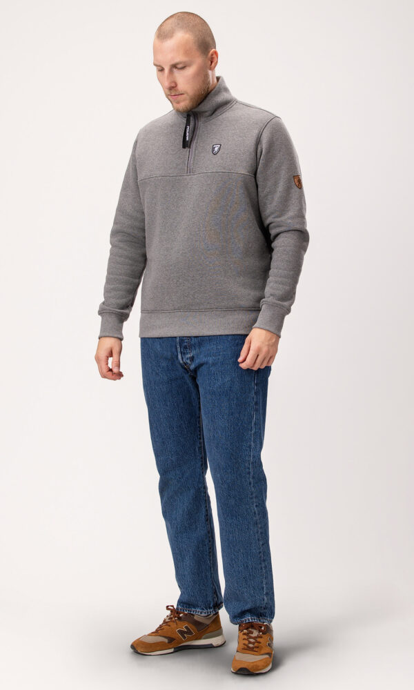 Alternative view of 1/4 Zipper "Teddy" Grey