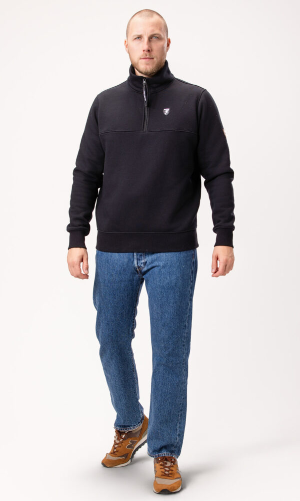 Alternative view of 1/4 Zipper "Teddy" Black