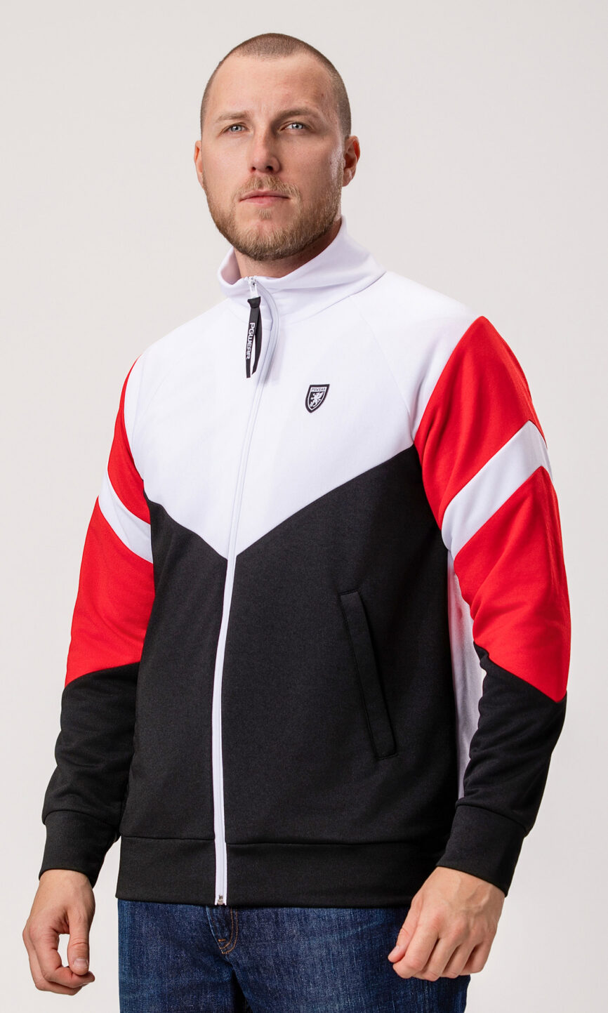 Track Top „Messina“ Weiß Schwarz/Rot