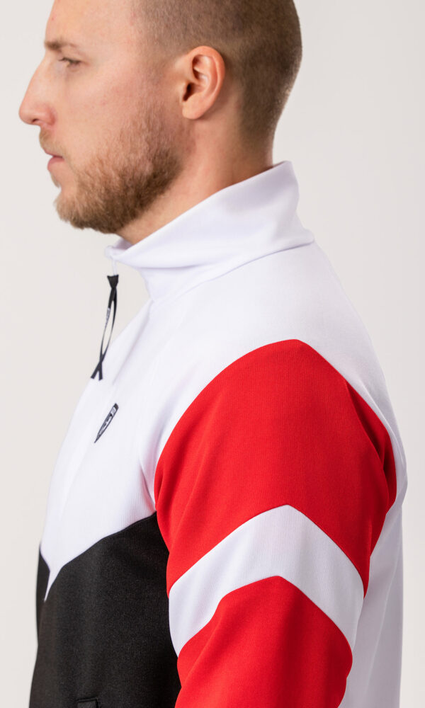 Alternative view of Track Top „Messina“ Weiß Schwarz/Rot