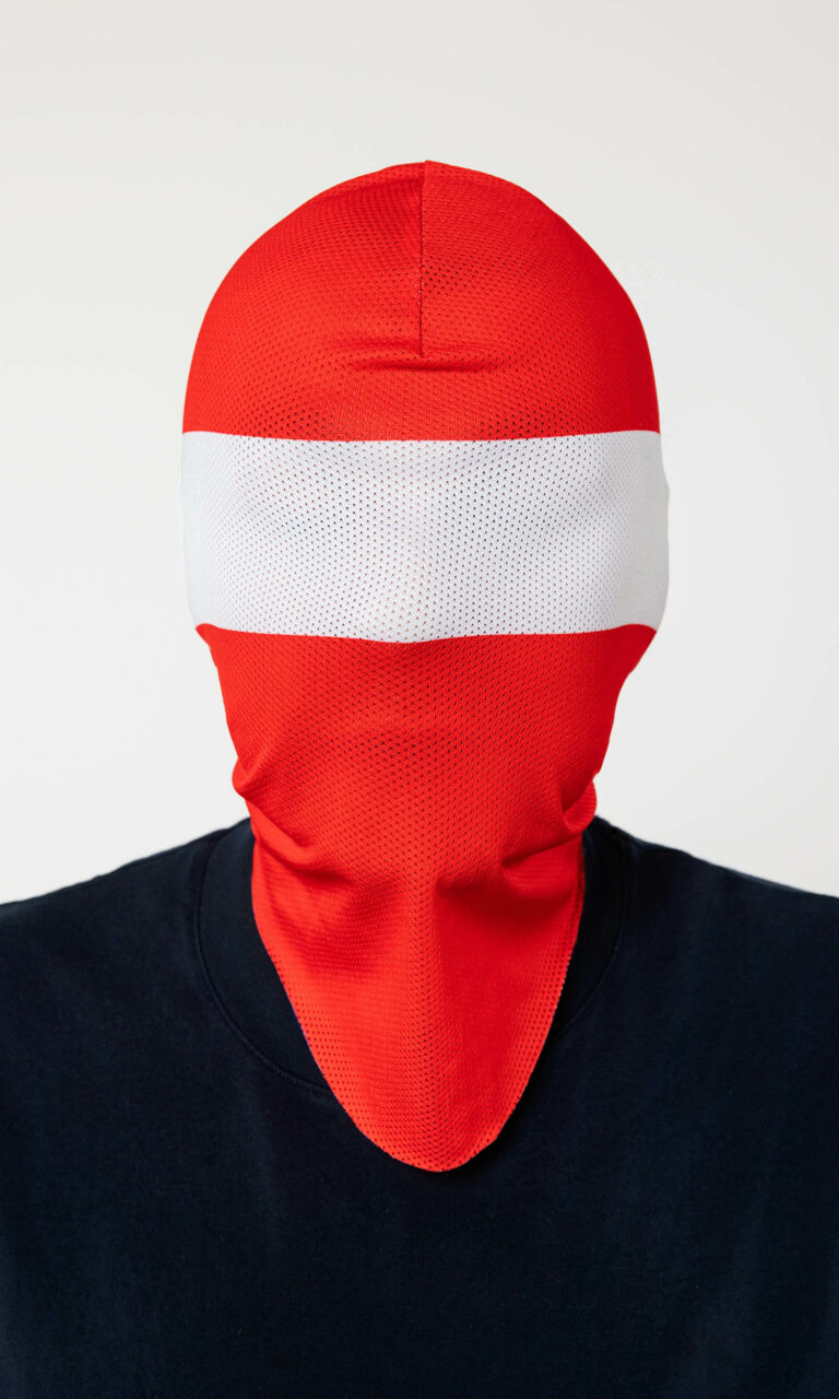 Sturmhaube Netz "Hero" Rot/Weiß