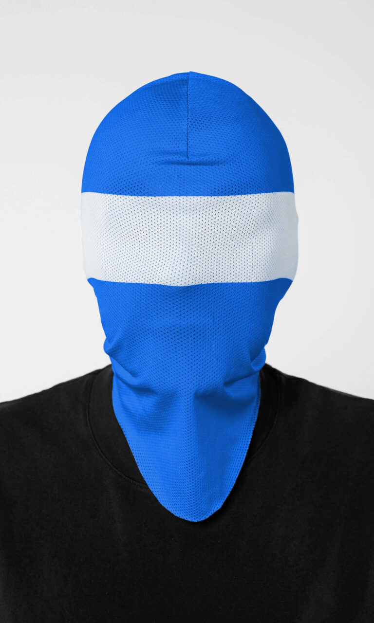 Sturmhaube Netz "Hero" Blau/Weiß