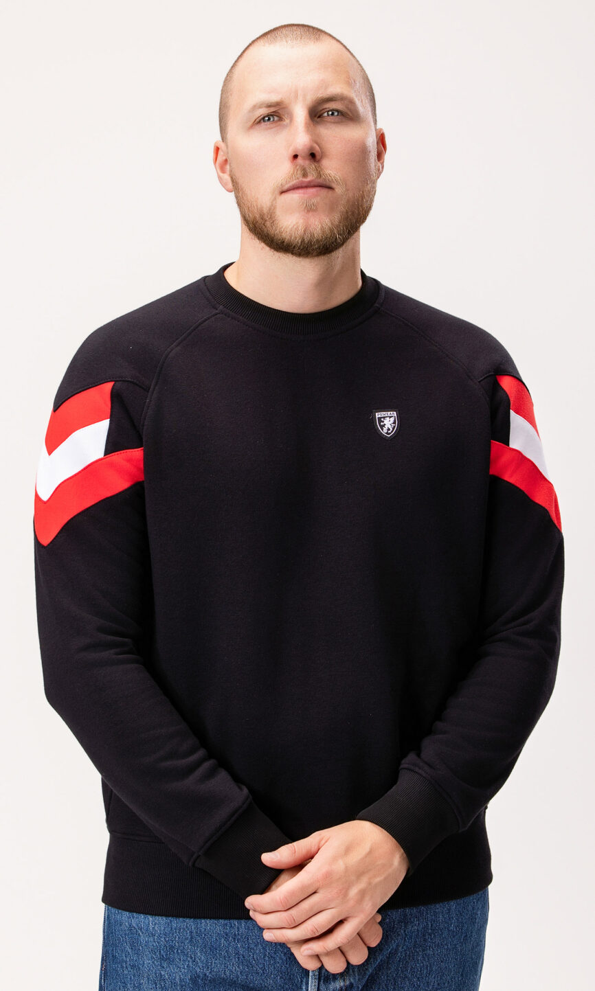 Sweatshirt "Bat" Black White/Red