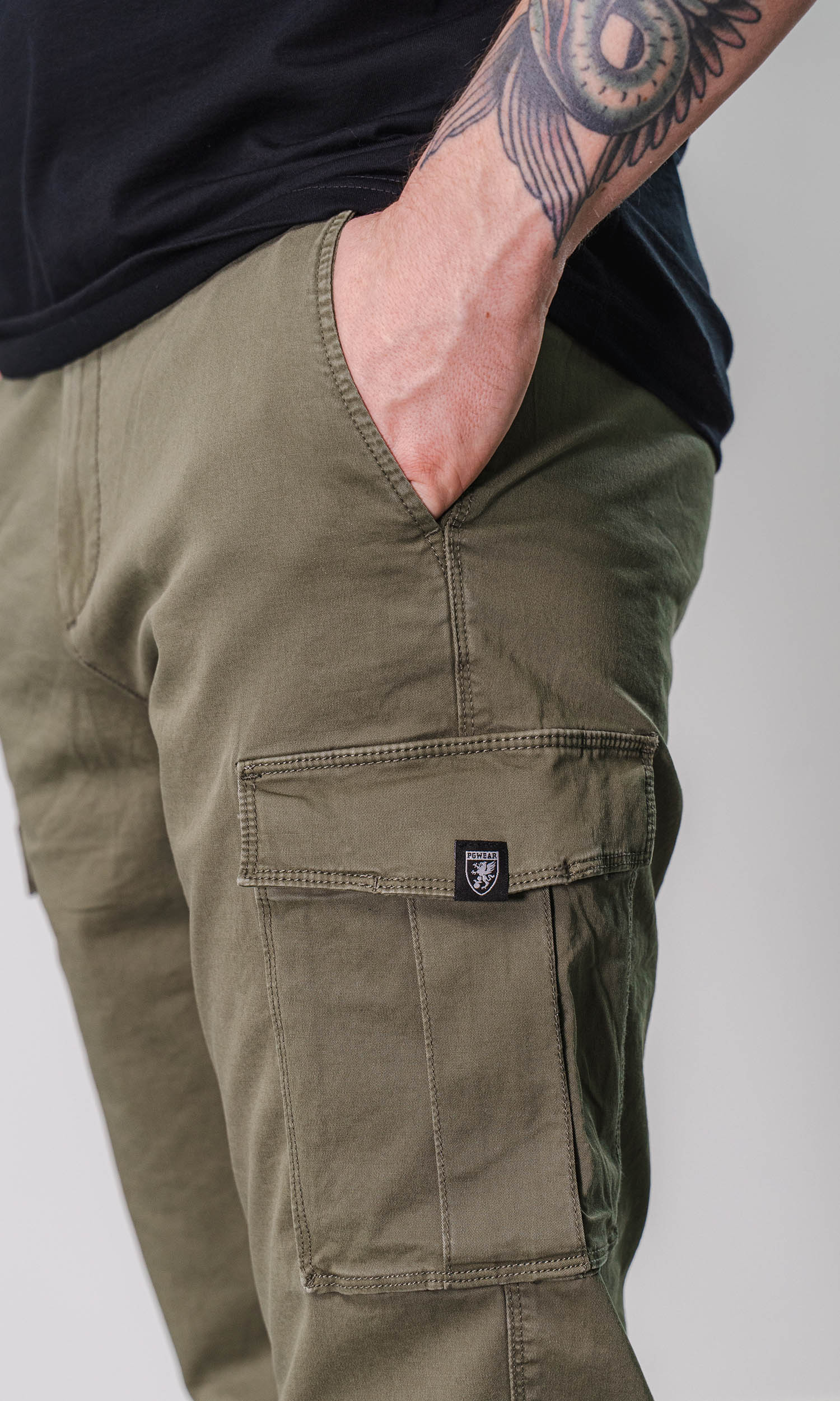 Spodnie Cargo "Flank" Olive - obrazek 2