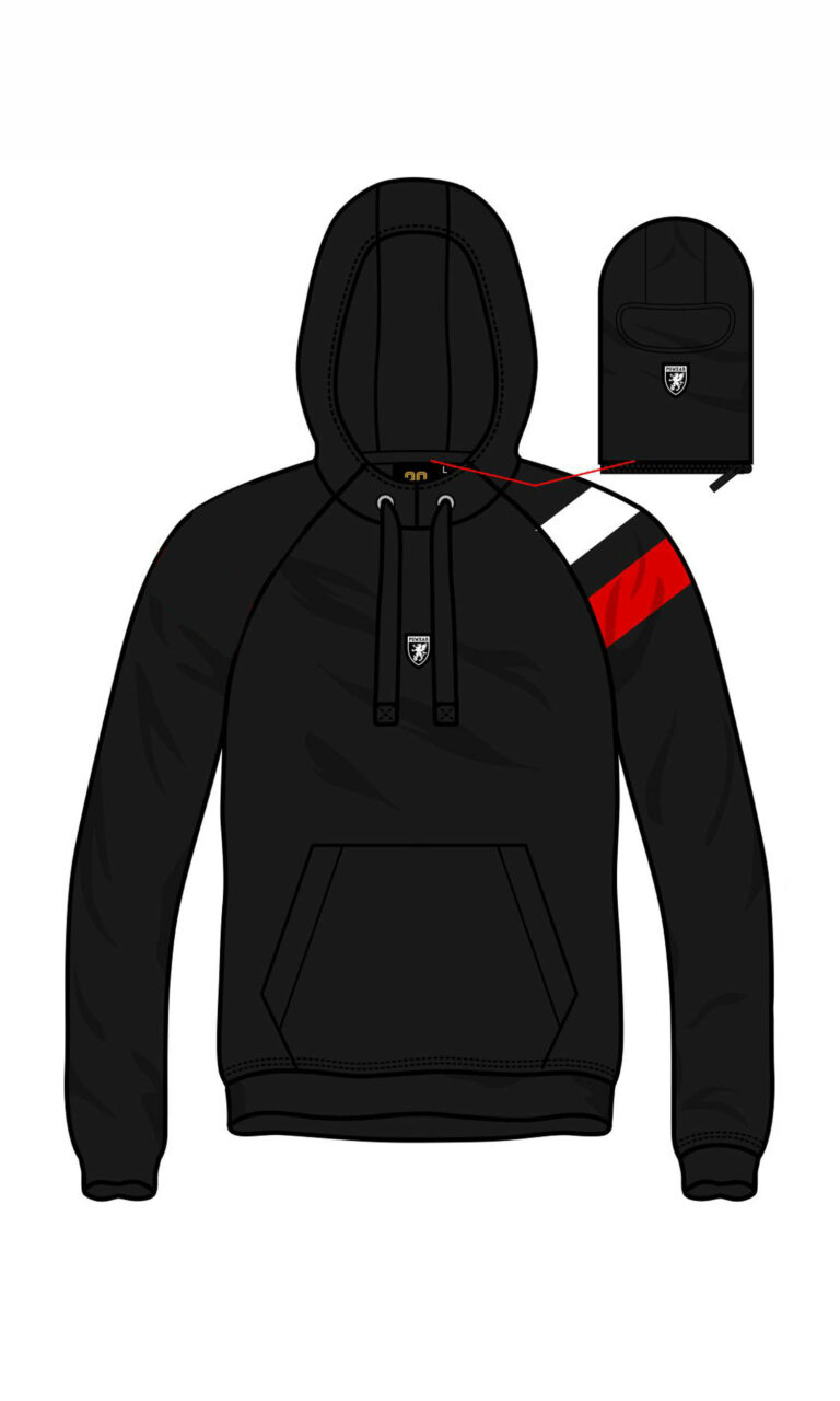 Full Face Kapuzenpullover "Terrace Soul" Red/White